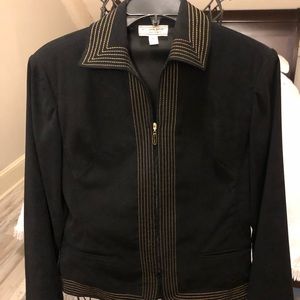 St. John jacket black with gold trim